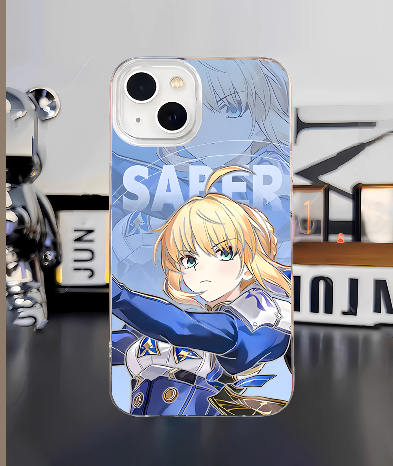 [Copy]Honkai: Star Rail Dan Heng & Blade Phone Case Holographic Silver Gradient