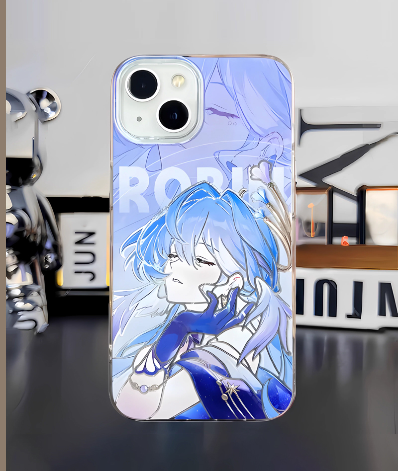[Copy]Honkai: Star Rail Dan Heng & Blade Phone Case Holographic Silver Gradient