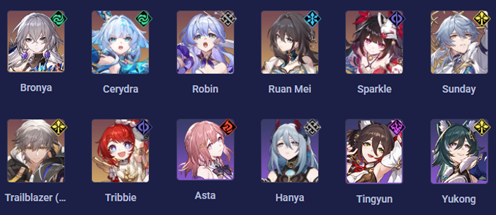Honkai Star Rail Harmony characters