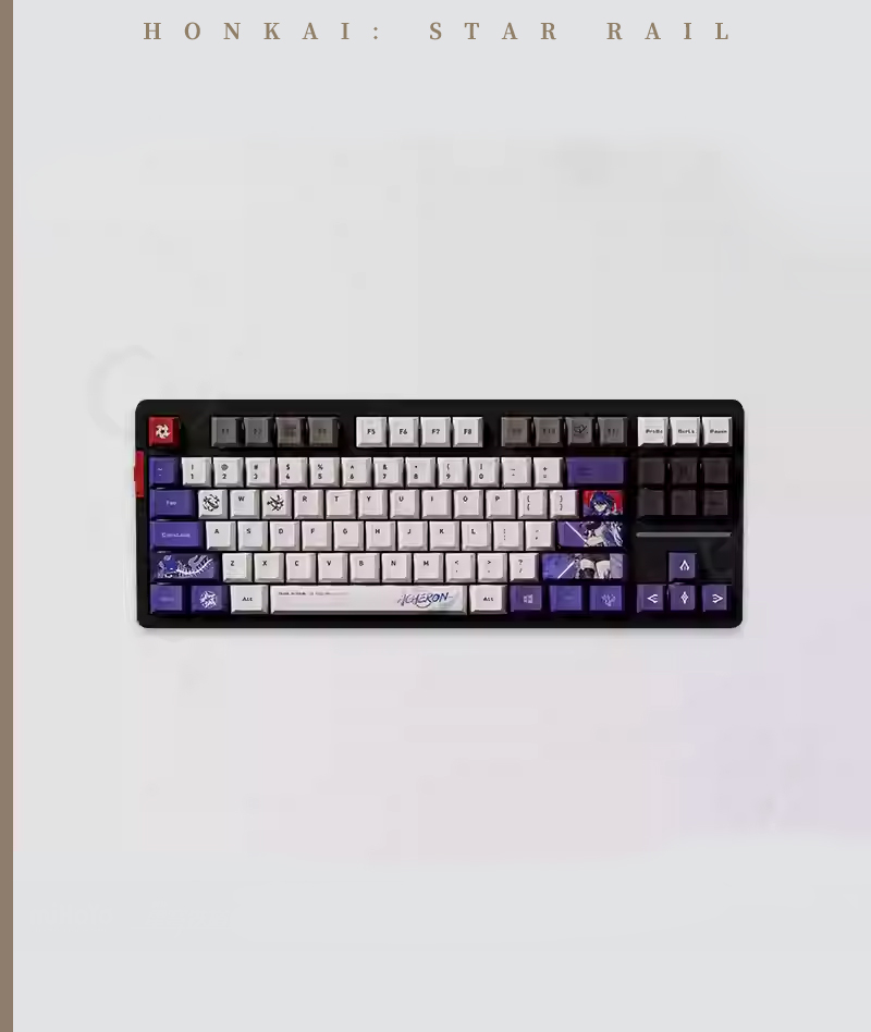 [Copy][Official Merch] HSR Acheron RGB Mechanical Keyboard