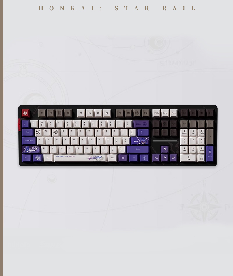 [Copy][Official Merch] HSR Acheron RGB Mechanical Keyboard