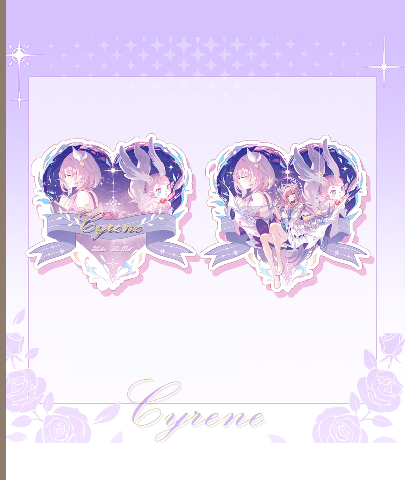 HSR Cyrene Collection: Love Badge, Stand & Metal Bookmark