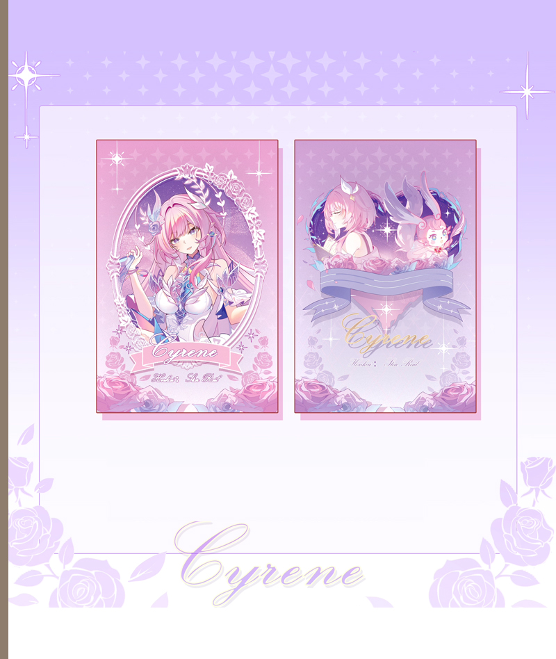 HSR Cyrene Collection: Love Badge, Stand & Metal Bookmark