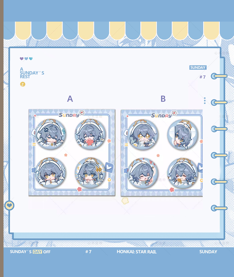 HSR Sunday Collection Badge & Acrylic Shikishi Board