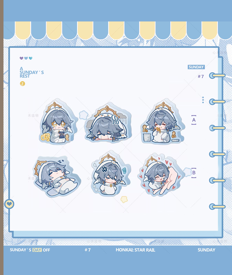 HSR Sunday Collection Badge & Acrylic Shikishi Board