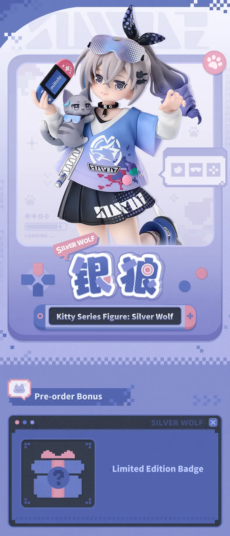 Silver Wolf Official Honkai: Star Rail Chibi Cat Series Scale