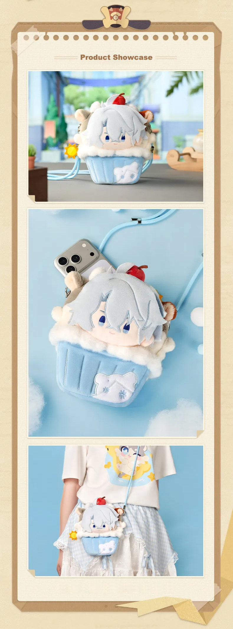 ponpon332　記念グッズ Official Honkai: Star Rail Phainon Cupcake Plush Phone Pouch – HSR