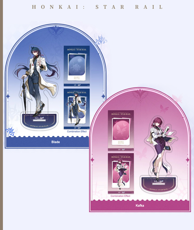Official HSR x Good me Collab Merch: Kafka & Blade Badge & Acrylic Stand