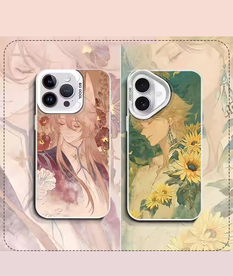 Honkai: Star Rail Jing Yuan & Feixiao Phone Case Iridescent Oil Paint Style