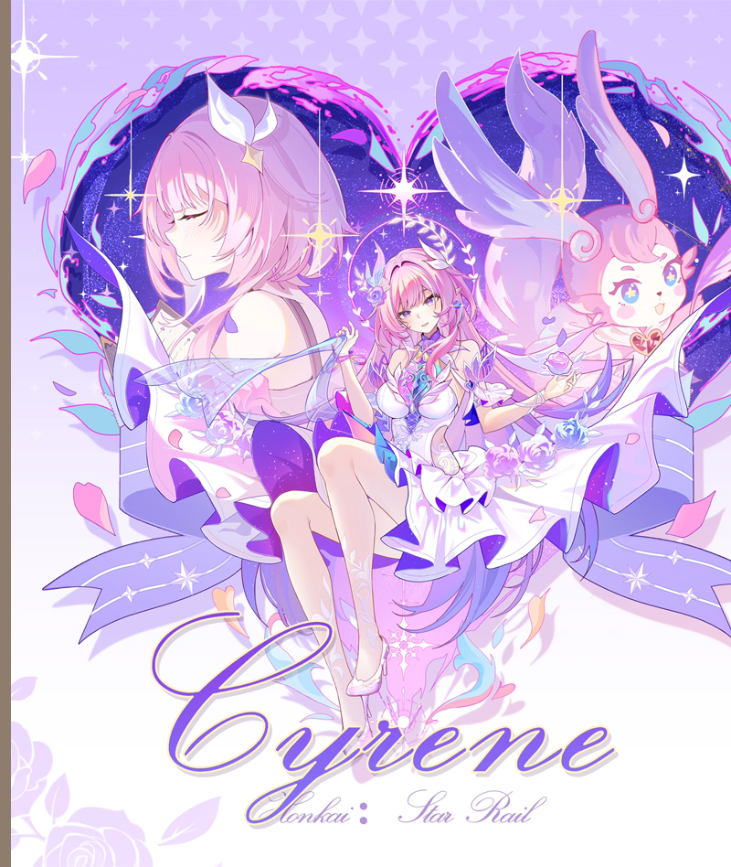 HSR Cyrene Collection: Love Badge, Stand & Metal Bookmark