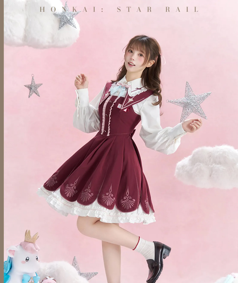 [Official Merch] Honkai Star Rail Hyacine Impression Suspender skirt