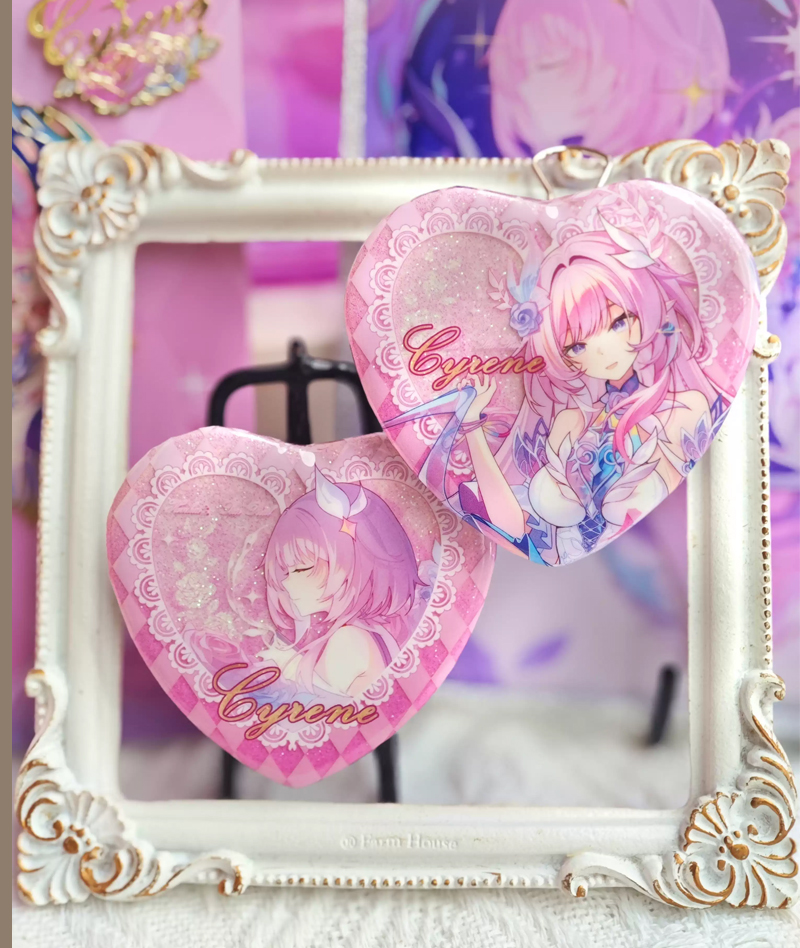 HSR Cyrene Collection: Love Badge, Stand & Metal Bookmark