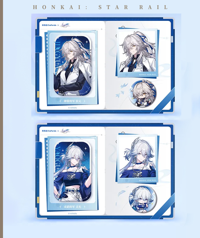 Official HSR x ChaPanda Collab: Jing Yuan & Yao Guang Badge & Acrylic Stand