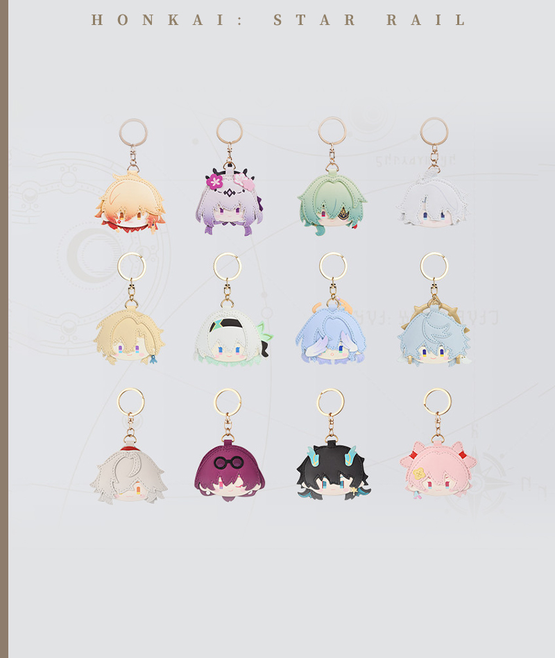 [Official Merch] HSR PU Leather Keychain Charm Big Head Series