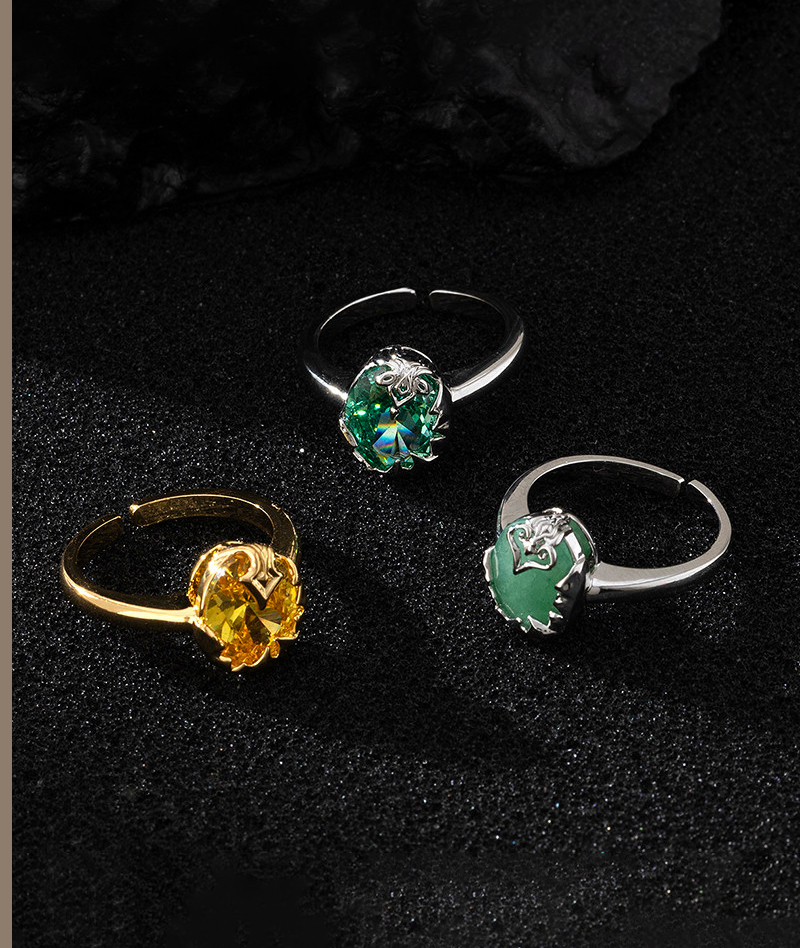 Honkai: Star Rail "The Ten Stonehearts" Aventurine & Topaz Cornerstone Ring 