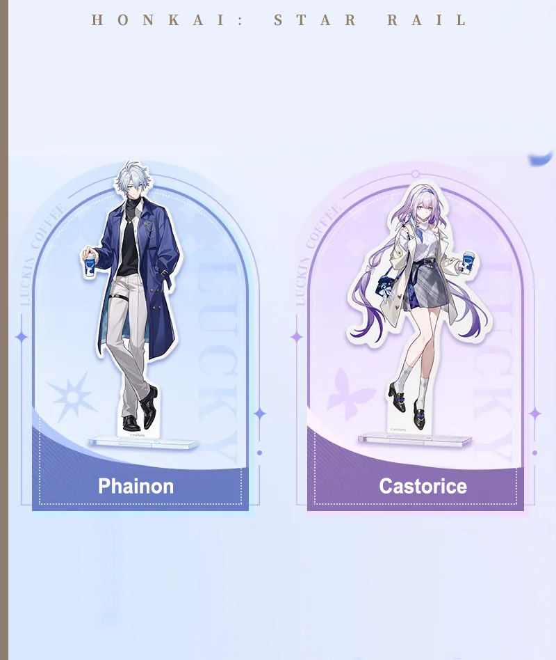 Official HSR x Luckin Coffee Collab Merch: Phainon & Castorice Badge & Cold Color-Changing Cup