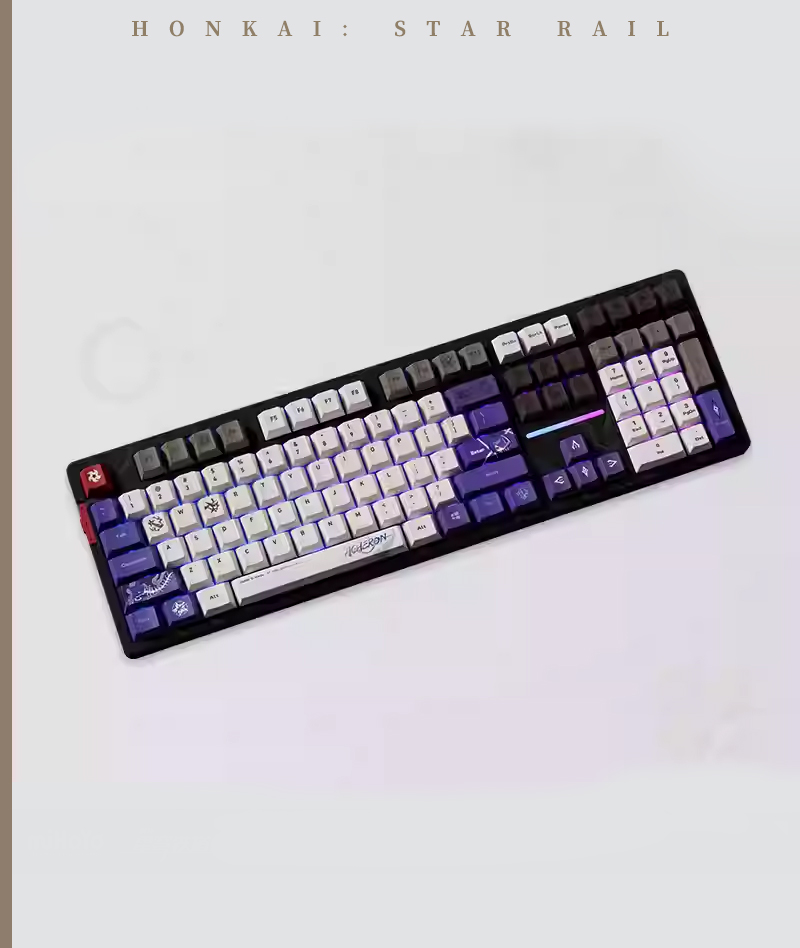 [Copy][Official Merch] HSR Acheron RGB Mechanical Keyboard