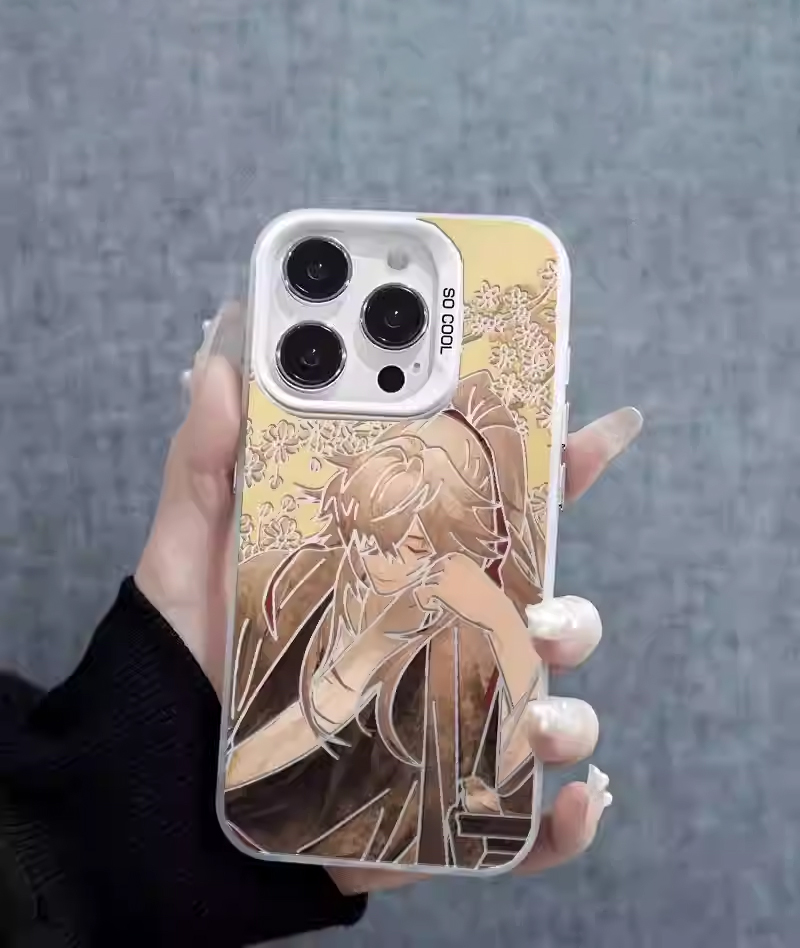 Honkai: Star Rail Jing Yuan & Feixiao Phone Case Iridescent Oil Paint Style