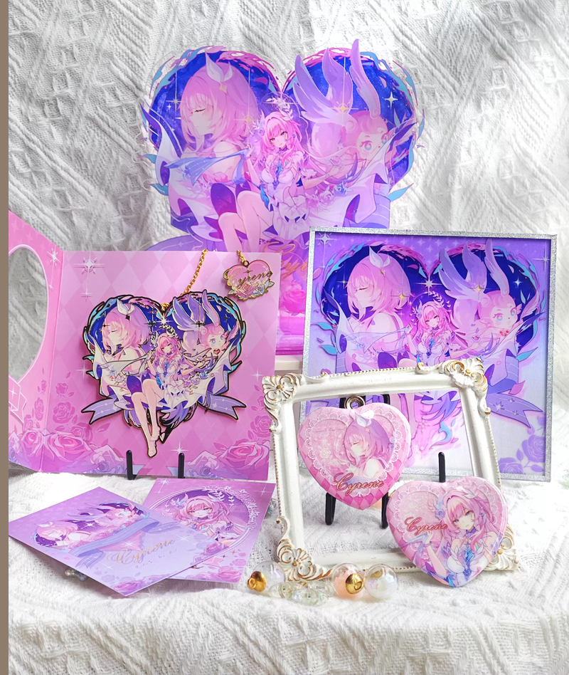 HSR Cyrene Collection: Love Badge, Stand & Metal Bookmark