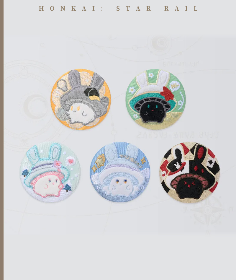 [Official Merch] Honkai: Star Rail Bunny Mushroom & Mushroom Bunny Series Embroidered Badge