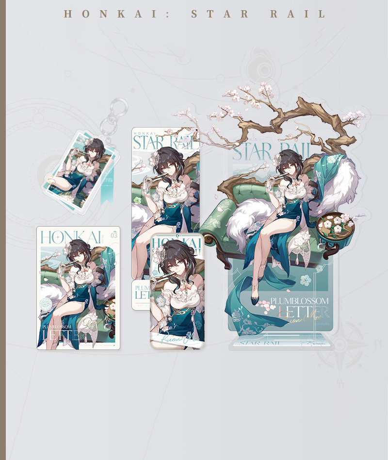 [Official Merch] HSR Ruan Mei Badge & Stand Plumblossom Letter Series