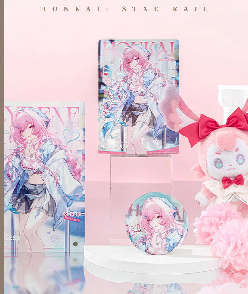[Official Merch] Honkai: Star Rail Cyrene Badge & Plush Charm - Holiday Ver.