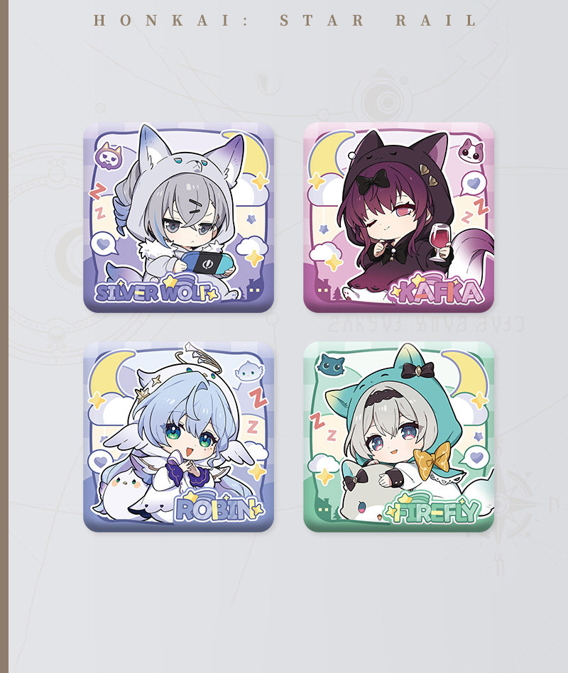 [Official Merch] Honkai: Star Rail Chibi Square Badge - Girls Dormitory Series