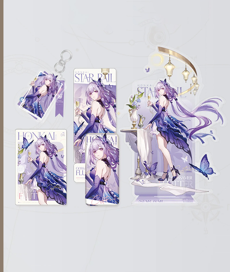 [Official Merch] HSR Castorice Badge & Stand 'Gossamer Flutter' Series