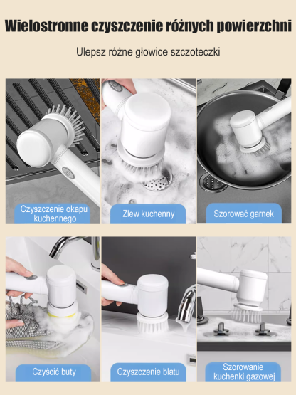 【10-częściowy zestaw】Wielofunkcyjna elektryczna szczotka czyszcząca