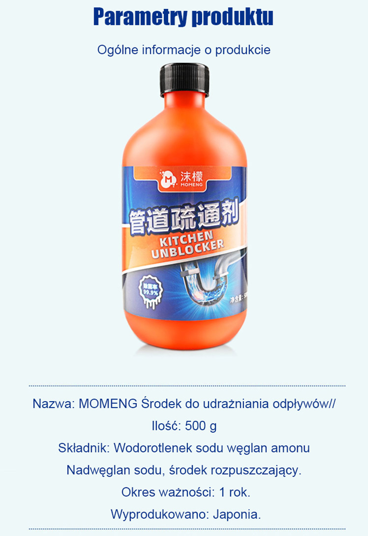 Środek do rozpuszczania zatorów w rurach