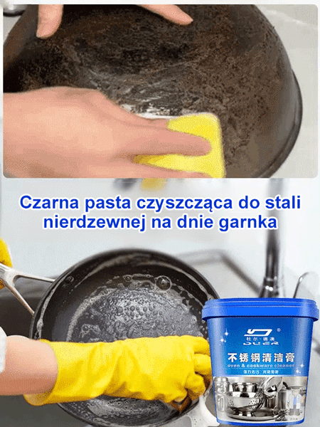 【Łatwe usuwanie zabrudzeń】 Pasta do czyszczenia stali nierdzewnej z czarnymi osadami na dnie garnka