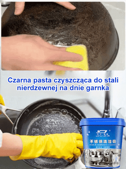 【Łatwe usuwanie zabrudzeń】 Pasta do czyszczenia stali nierdzewnej z czarnymi osadami na dnie garnka