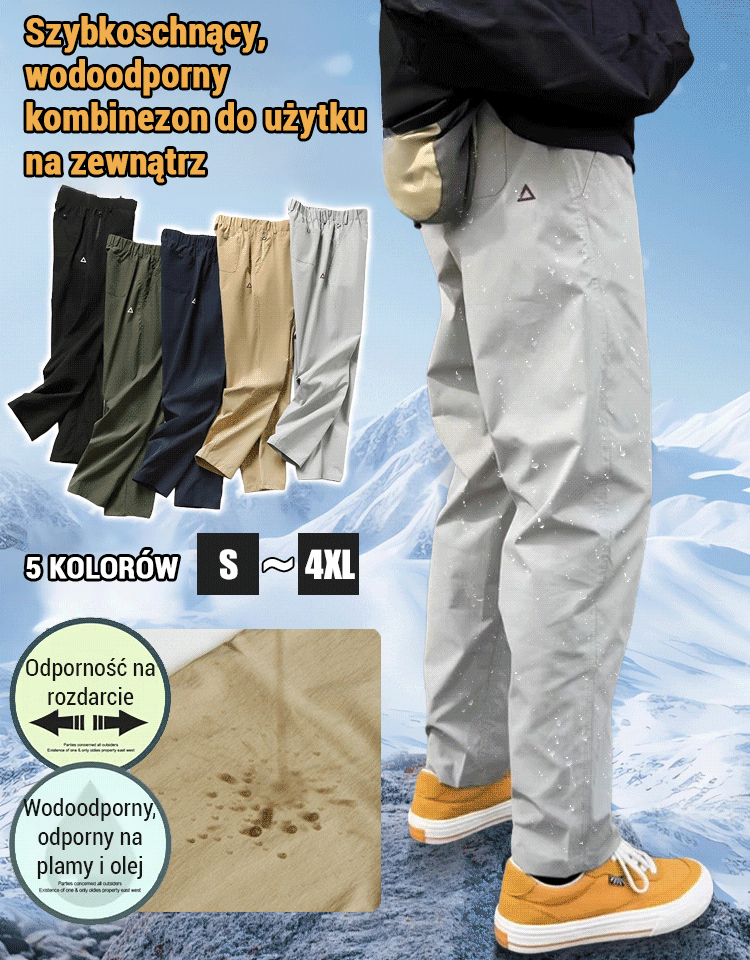 【Oddychające i wodoodporne】funkcyjne szybkoschnące spodnie robocze męskie z trójkątnymi wstawkami