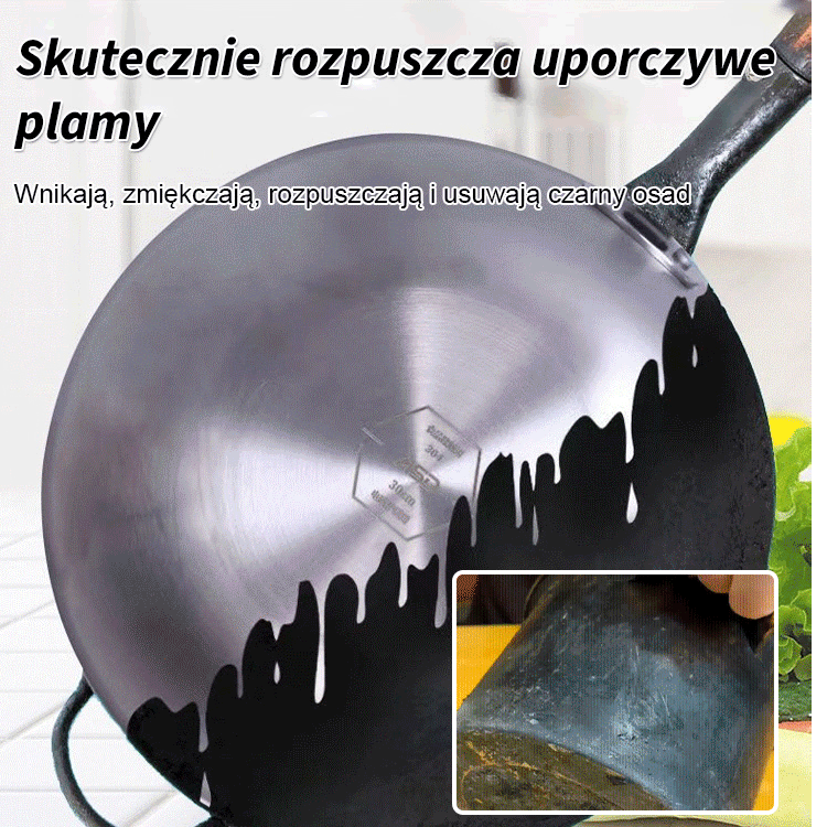 Usuń czarny żel z dna garnka