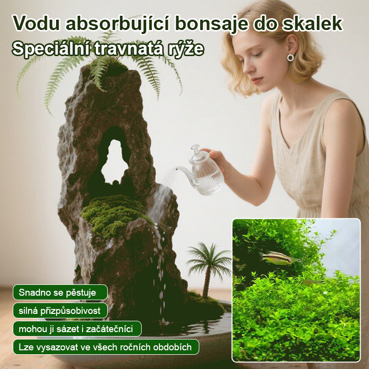 【Ultra rychlý růst】Celoroční absorpční kamenná bonsajová umělá horská travní semena