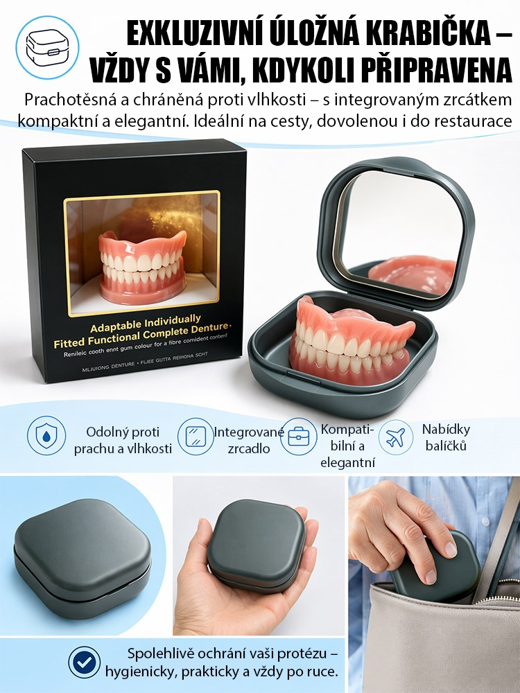 Přenosná krabička na náhradní zubní protézy