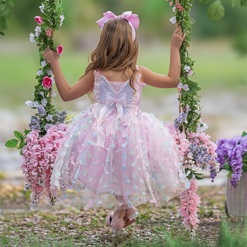 Mesh Butterfly Sleeveless Midi Dresses