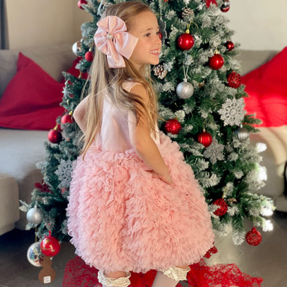 Twill & Mesh  Sleeveless Mid-long Dresses