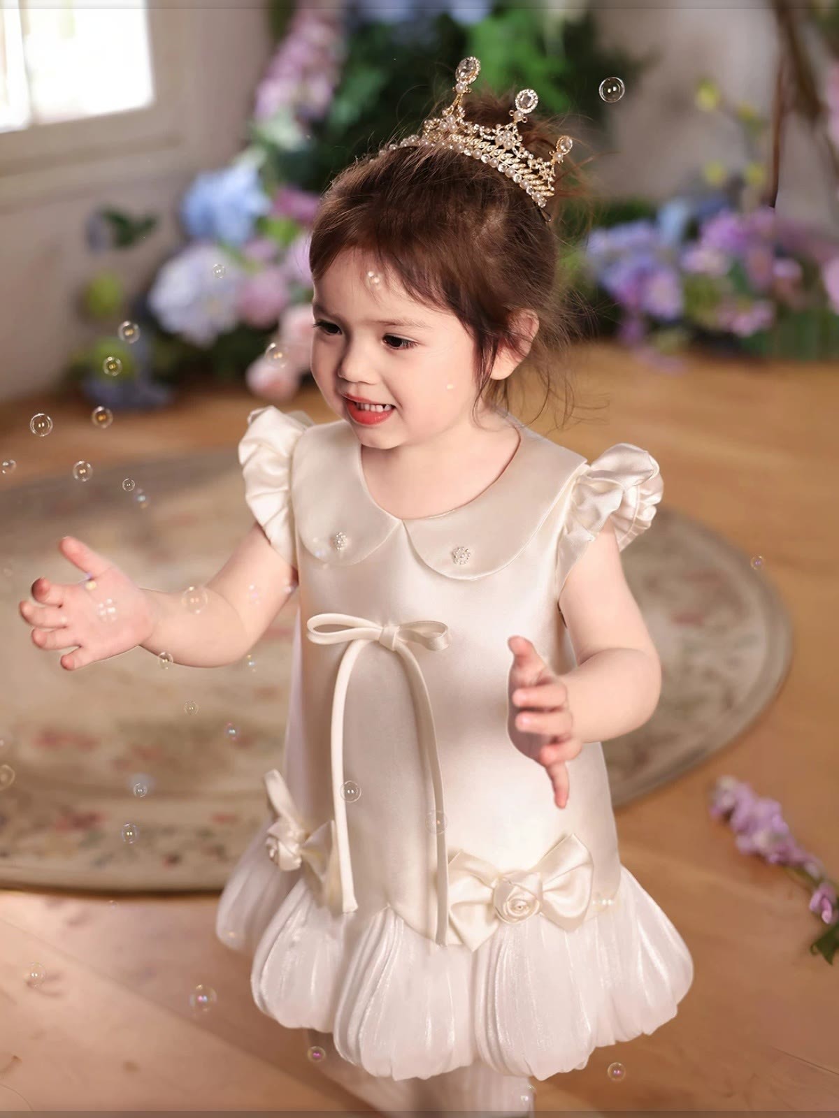Satin Bow Cap Sleeve Midi Dresses - image 4