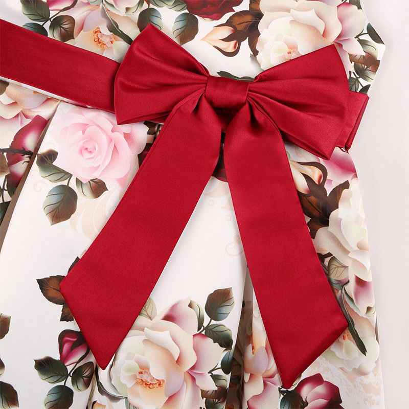 Satin Bow Short Sleeve Midi Dresses - image 17