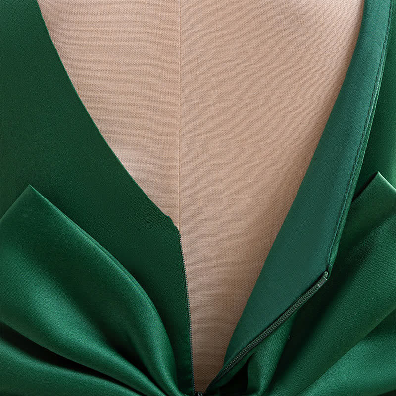 Satin & Mesh Bow Sleeveless Maxi Dresses - image 24