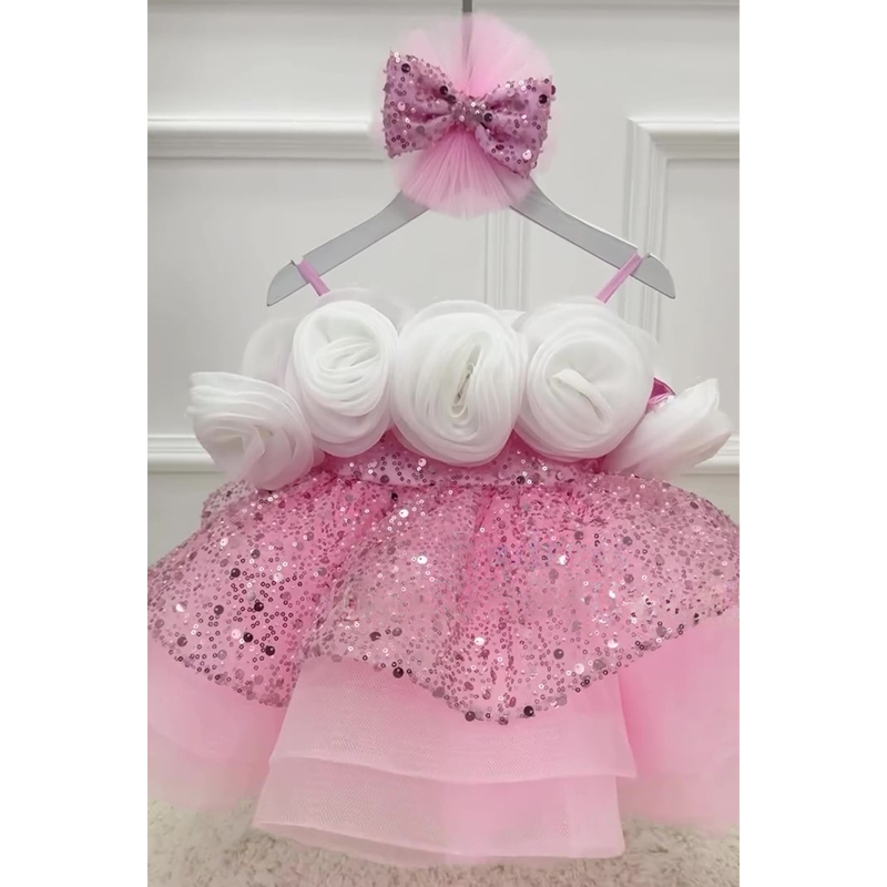 Glitter Rosette Sequins Sleeveless Midi Dresses - image 19