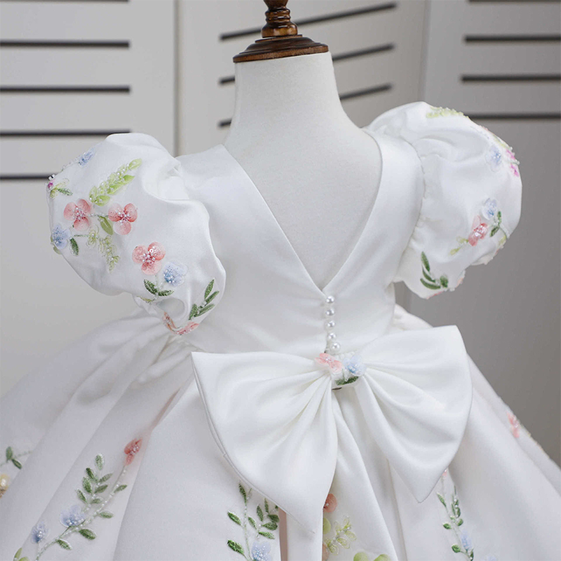 Satin Rosette Bow Short Sleeve Midi Dresses - image 5