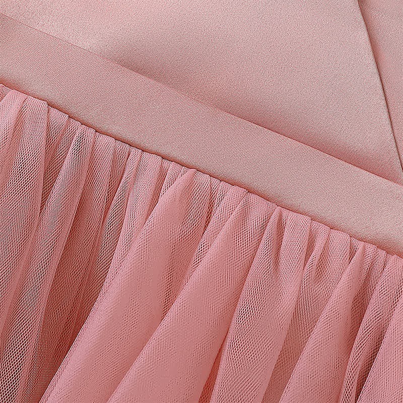 Satin & Mesh Bow Sleeveless Maxi Dresses - image 14