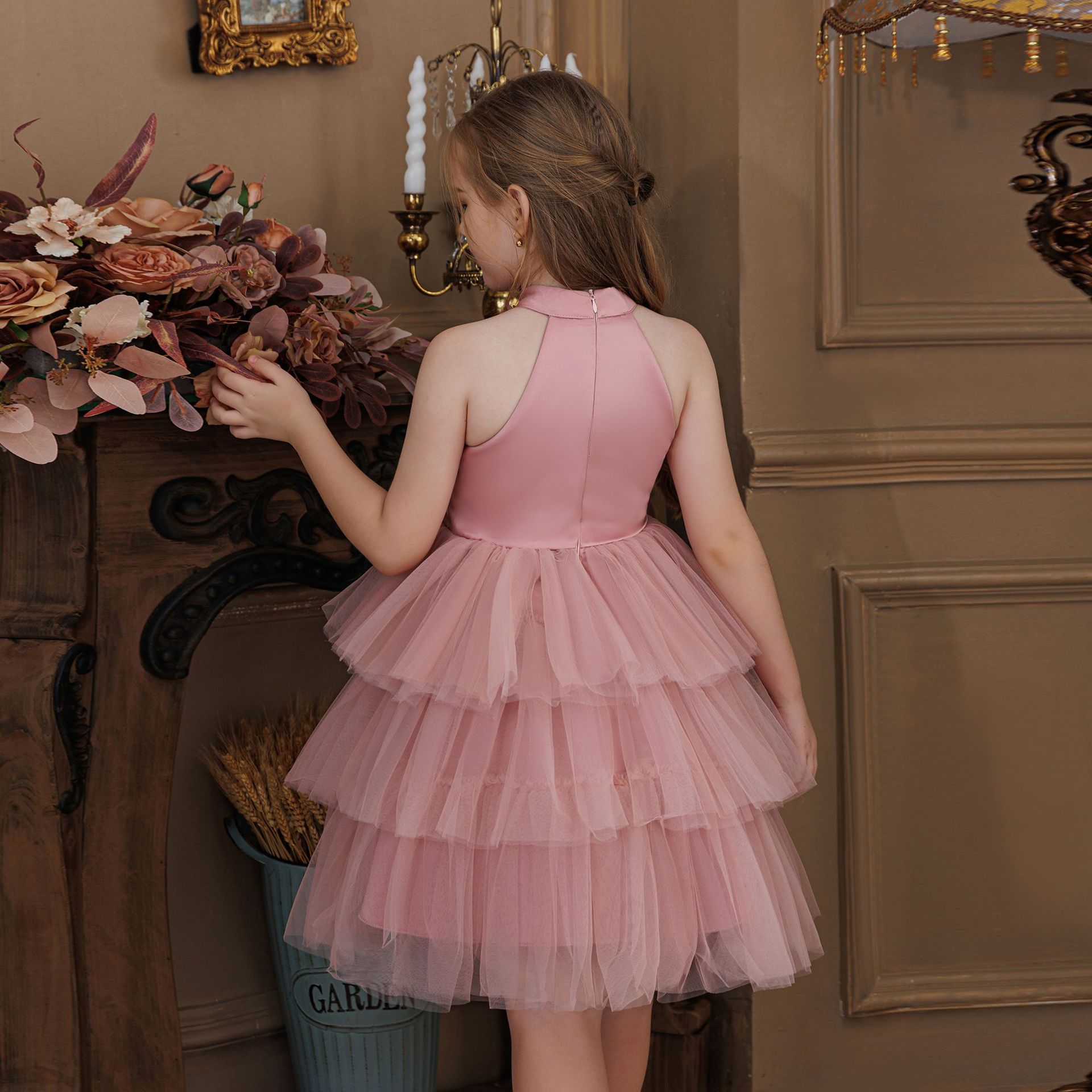 Mesh Rosette Sleeveless Midi Dresses - image 5