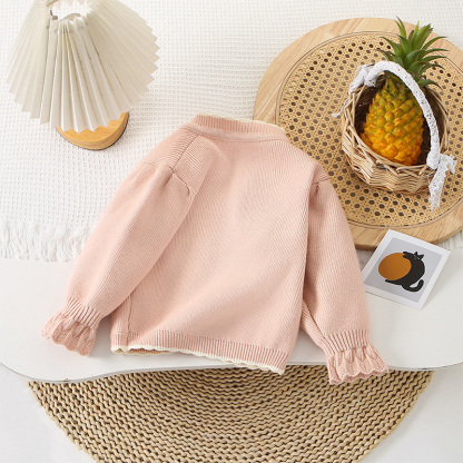 Knitting Embellished Long Sleeve Regular Two-piece Set - image 4