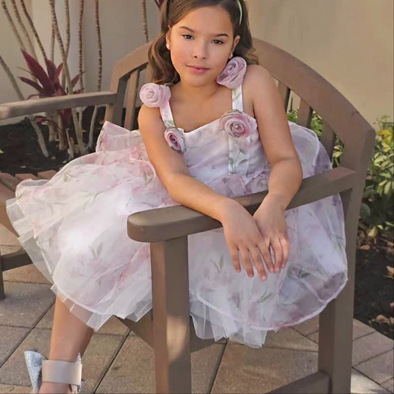 Chemical Fiber Blend Rosette Sleeveless Short Dresses - image 7