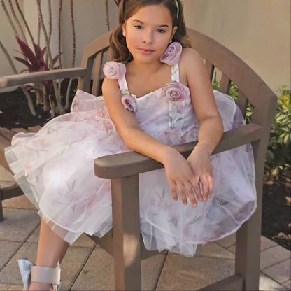 Chemical Fiber Blend Rosette Sleeveless Short Dresses - image 7