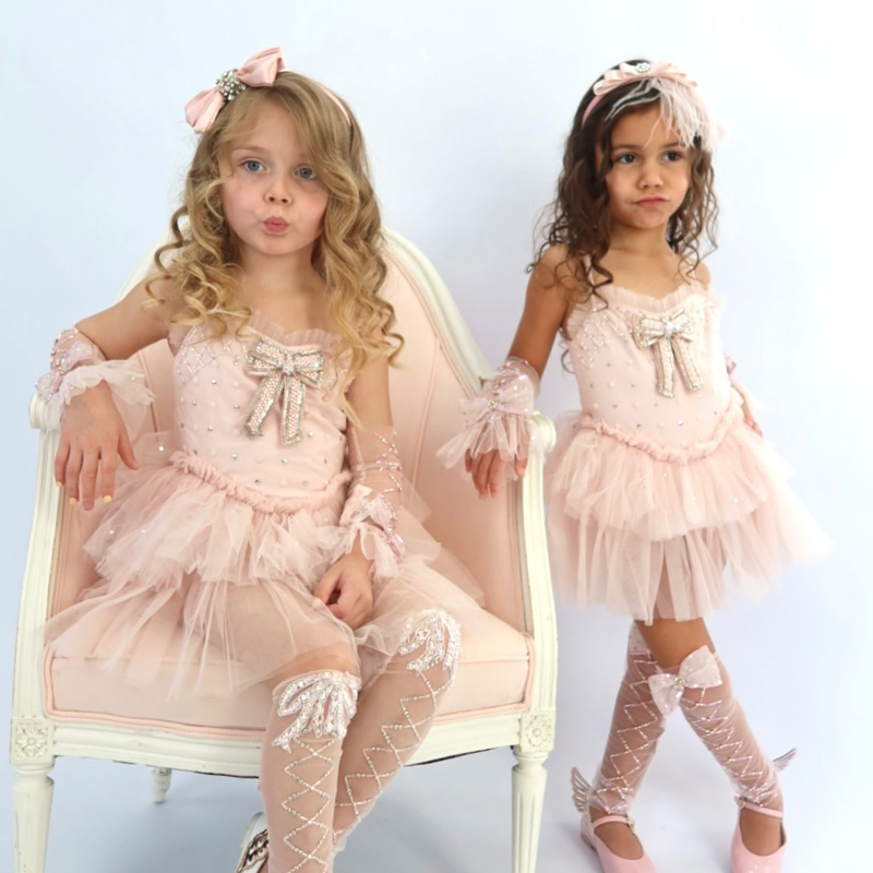 Mesh Bow Hot Drilling Sleeveless Short Dresses - image 3
