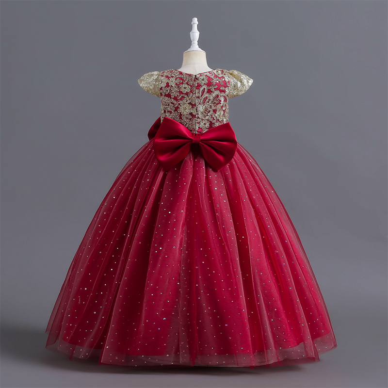 Mesh Bow Lace-up Cap Sleeve Maxi Dresses - image 13